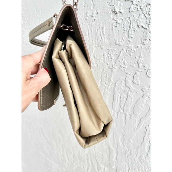 Adolfo Dominguez Chain Strap Women's Shoulder Flap Handbag Beige - Picture 11 of 16